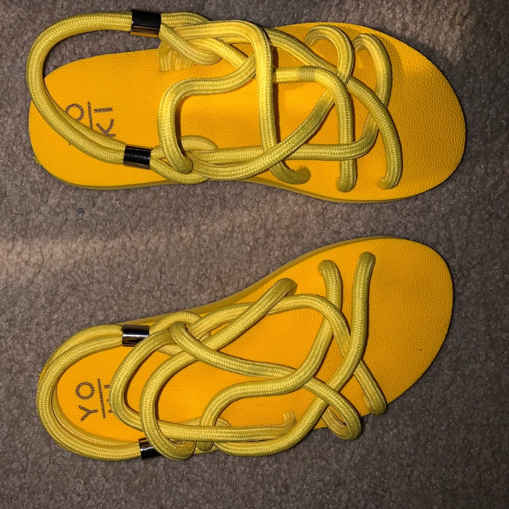 Yellow flat sandals
